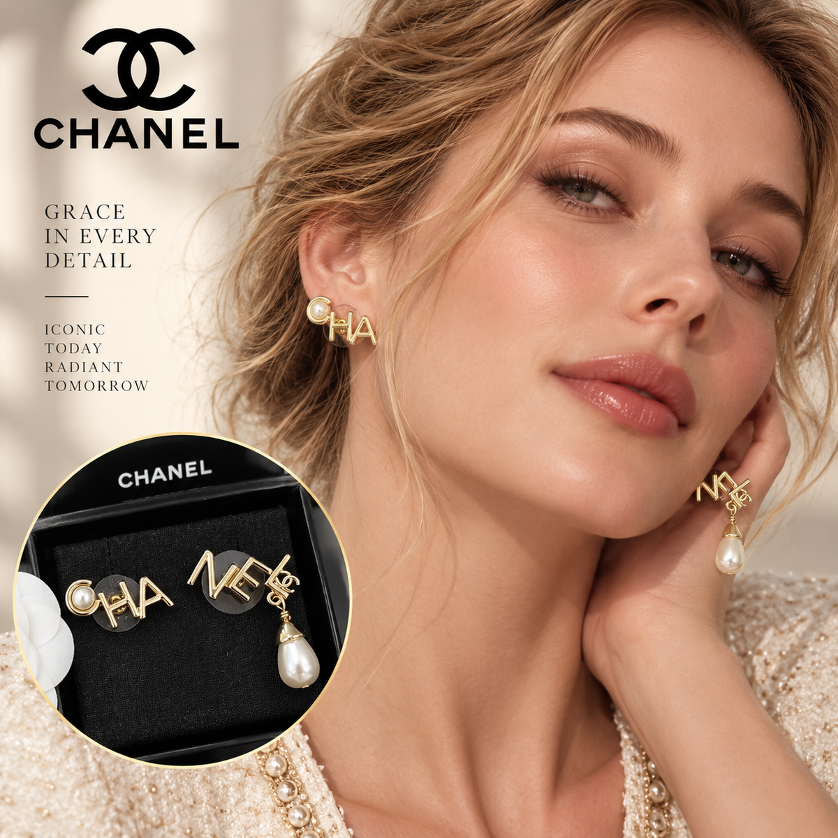 CHANEL Pearl Pendant Necklace
