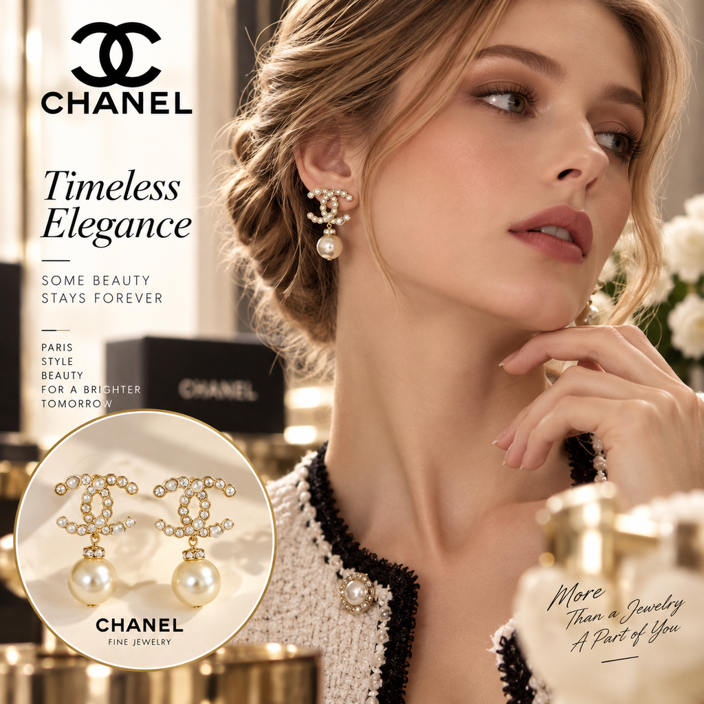 CHANEL Crystal Double-C Earrings