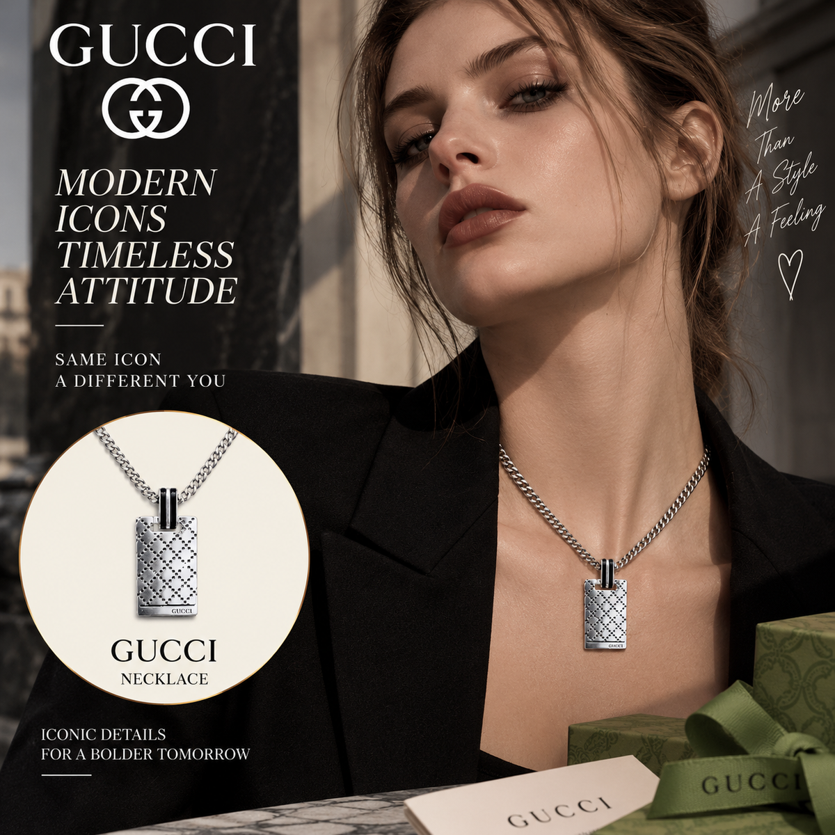 GUCCI Vintage Enamel Necklace | Fashion Jewelry