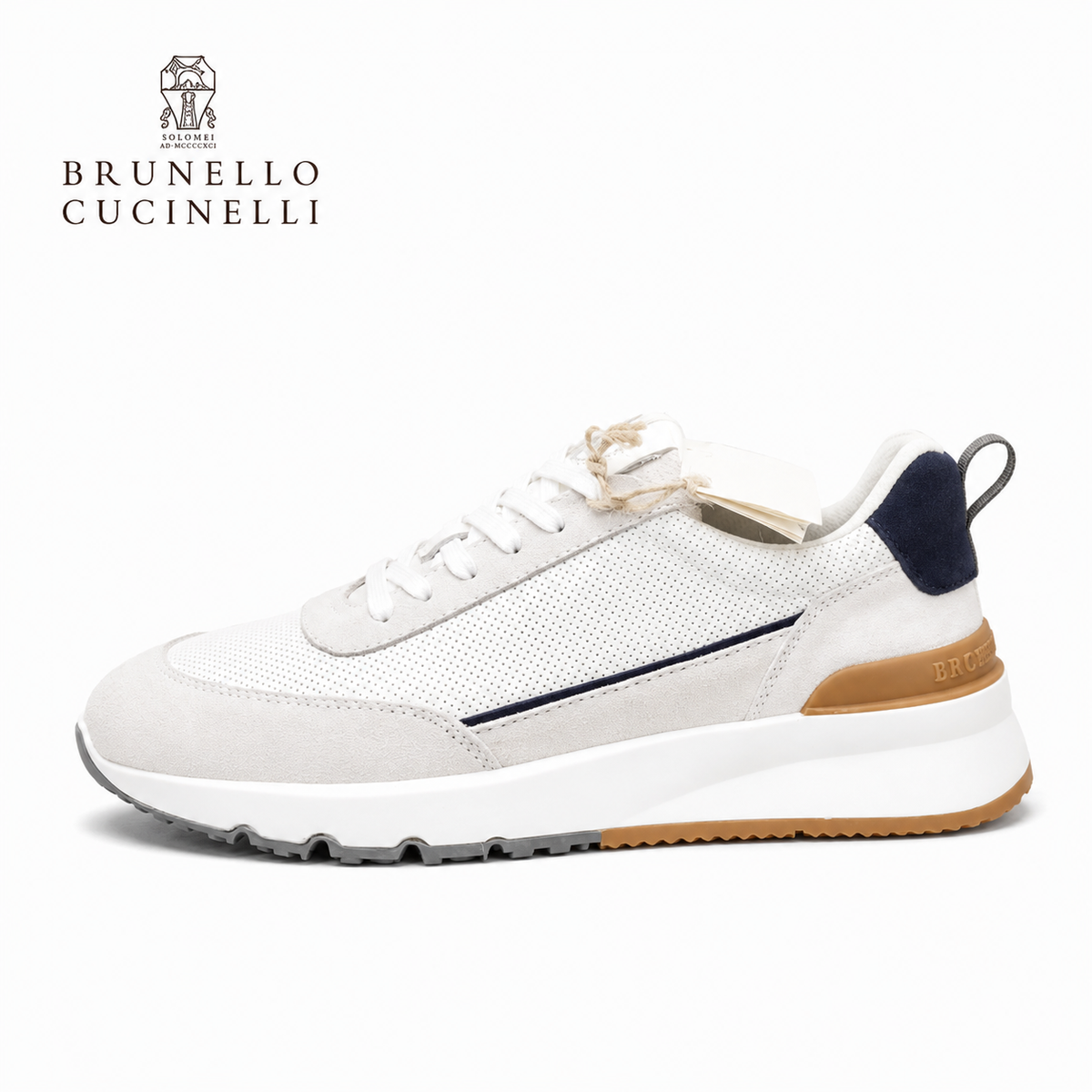 Brunello Cucinelli Men's Perforated Leather Low-Top Sneakers