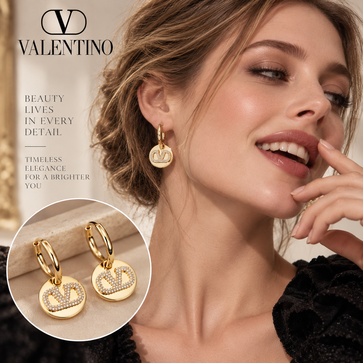 Valentino Gold-Tone Earrings - Refined Fashion Jewelry