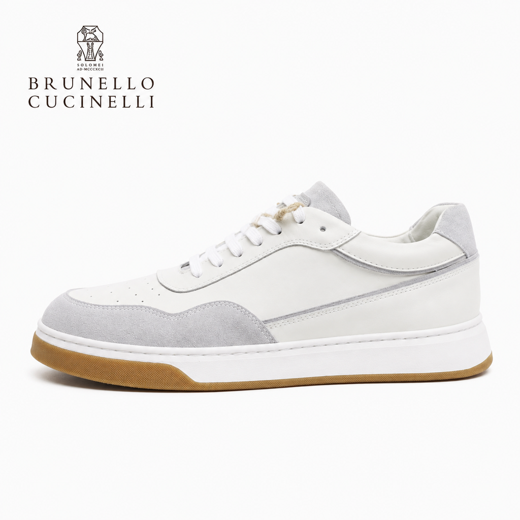 Brunello Cucinelli Men's Color-Block Leather Sneakers
