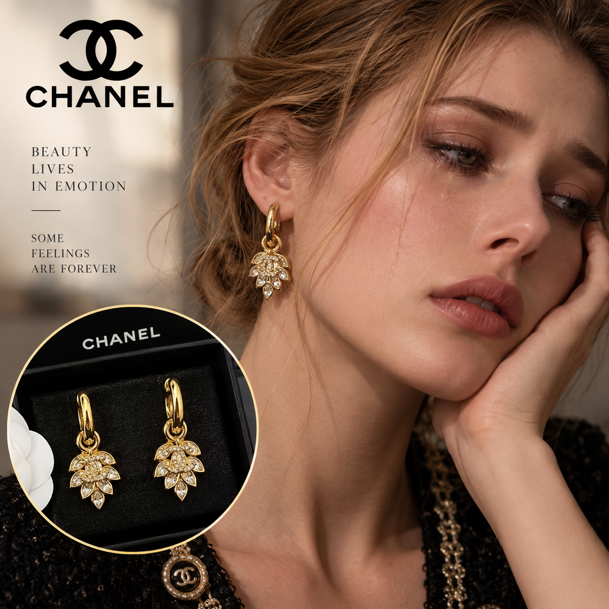 CHANEL Gold-Tone Double C Pendant Necklace