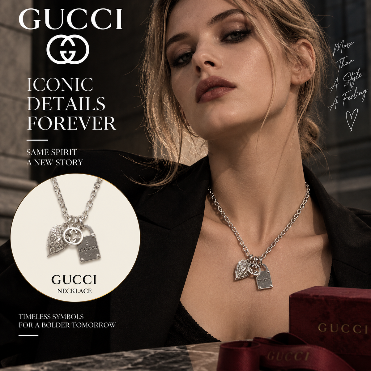 GUCCI 925 Sterling Silver Necklace | Fashion Jewelry
