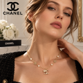 CHANEL P85 Pearl Double-C Chain Necklace