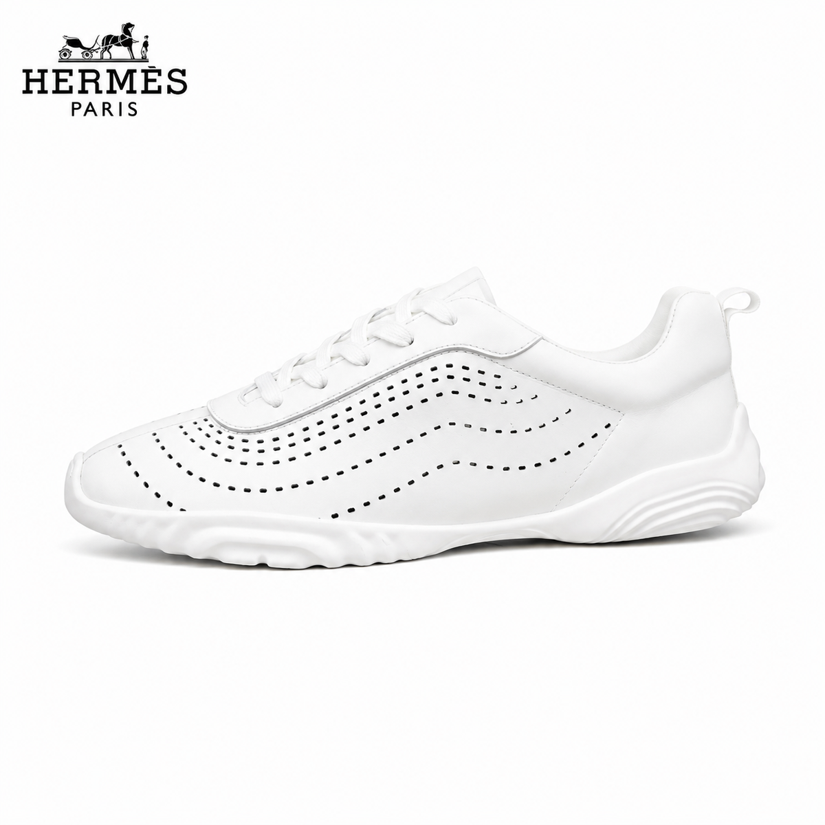 Hermès Men's Perforated Leather Low-Top Sneakers
