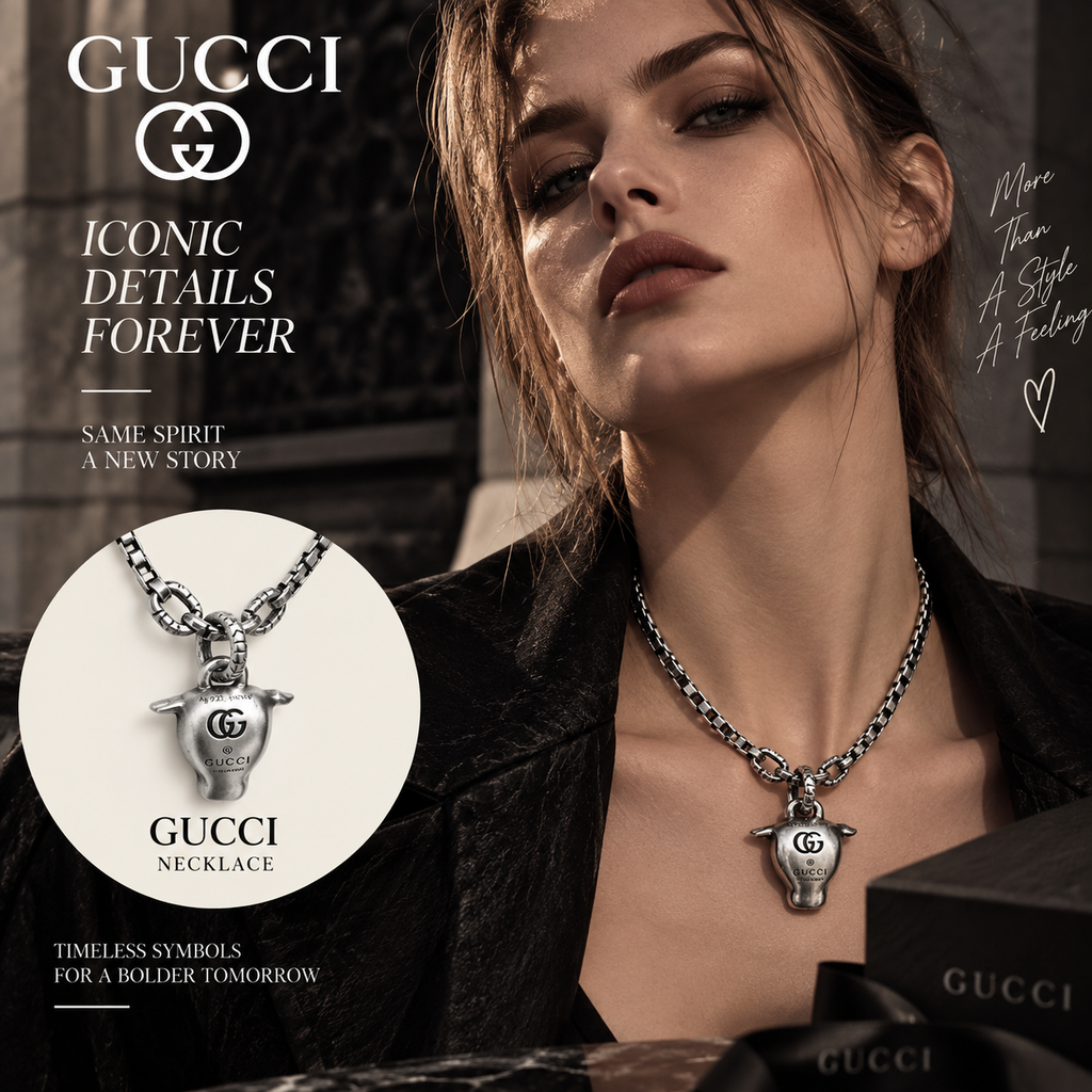 GUCCI Vintage 925 Sterling Silver Necklace | Fashion Jewelry