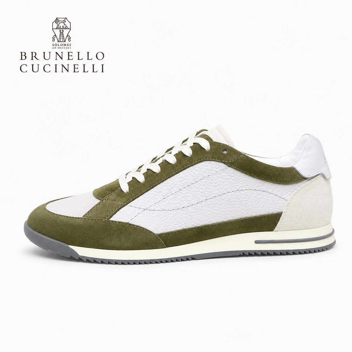 Brunello Cucinelli Men's Color-Block Leather Sneakers