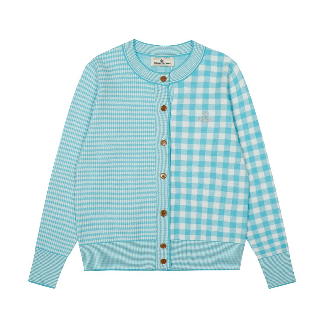 Vivienne Westwood Plaid Cotton-Wool Cardigan