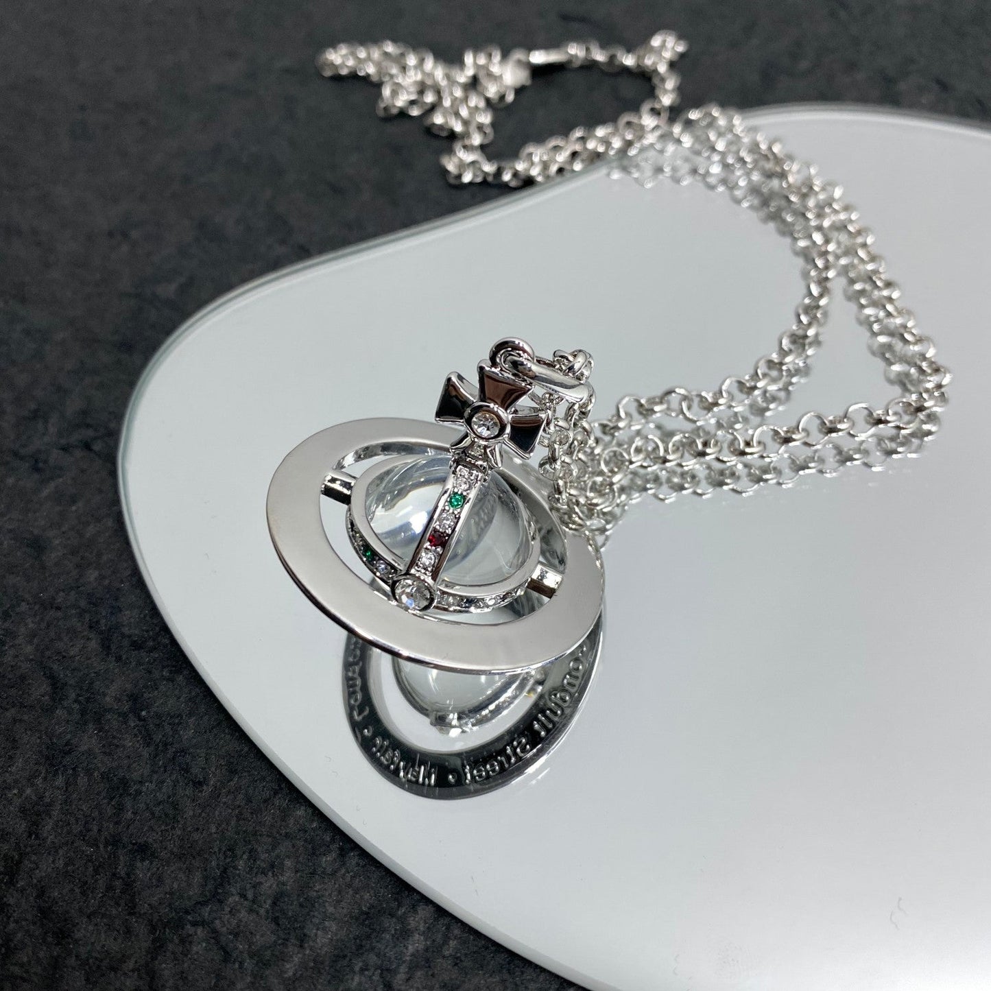 Vivienne Westwood Minimalist Planet Crystal Necklace