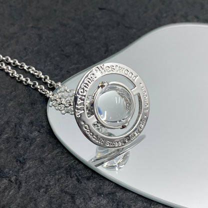 Vivienne Westwood Minimalist Planet Crystal Necklace