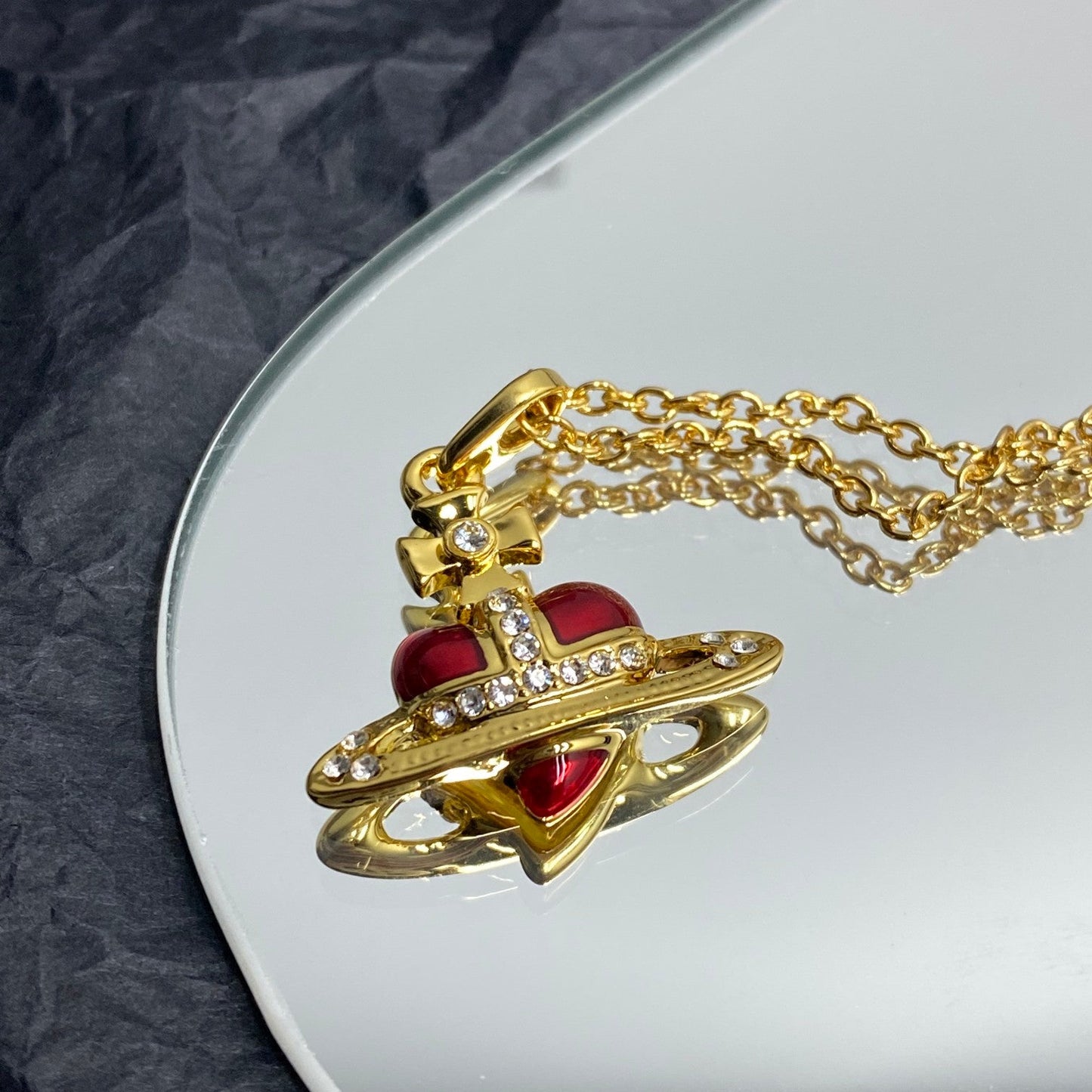 Vivienne Westwood Minimalist Planet Crystal Necklace