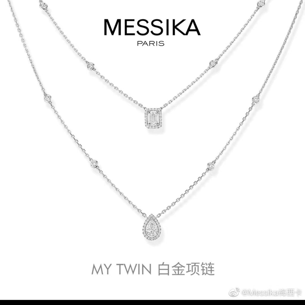 MESSIKA Crystal Gold-Tone Silver-Tone Rose Gold-Tone Necklace