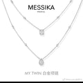 MESSIKA Crystal Gold-Tone Silver-Tone Rose Gold-Tone Necklace