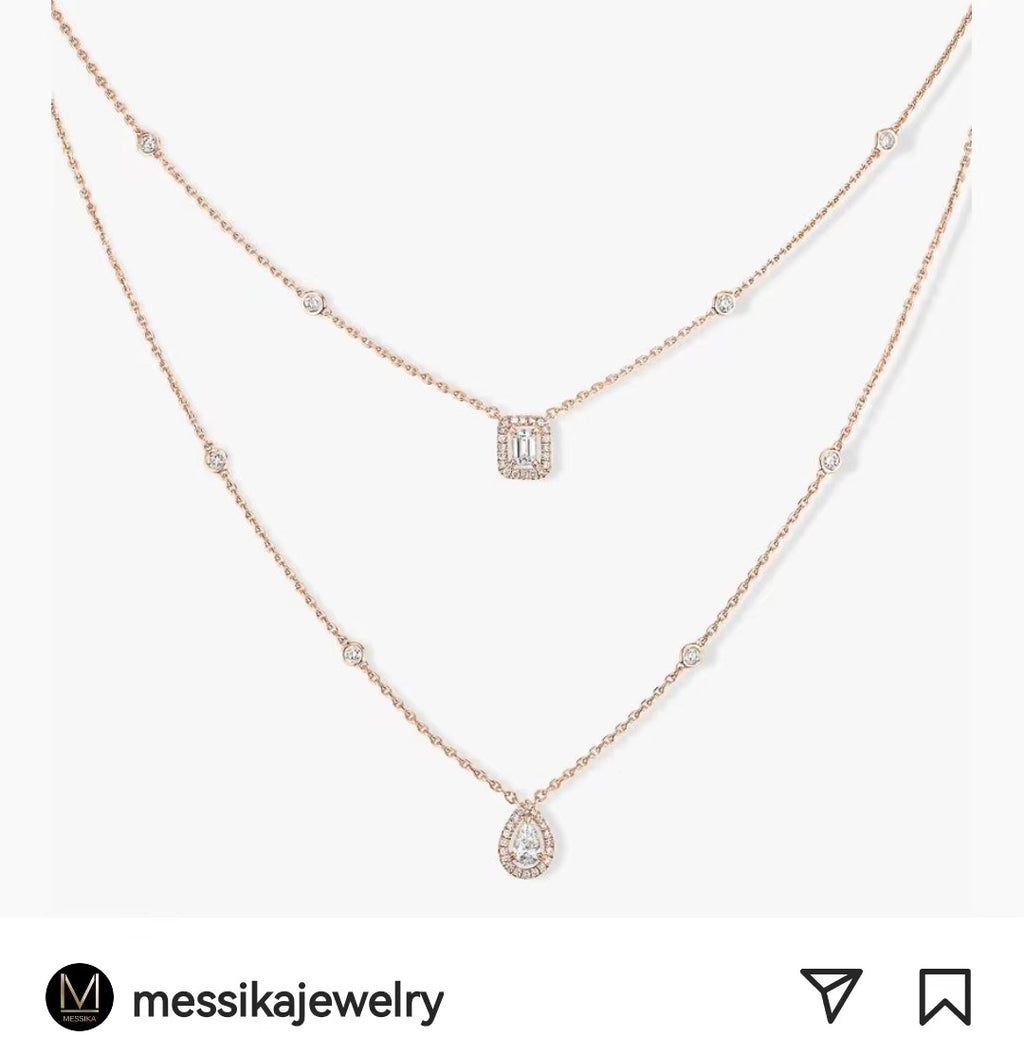 MESSIKA Crystal Gold-Tone Silver-Tone Rose Gold-Tone Necklace