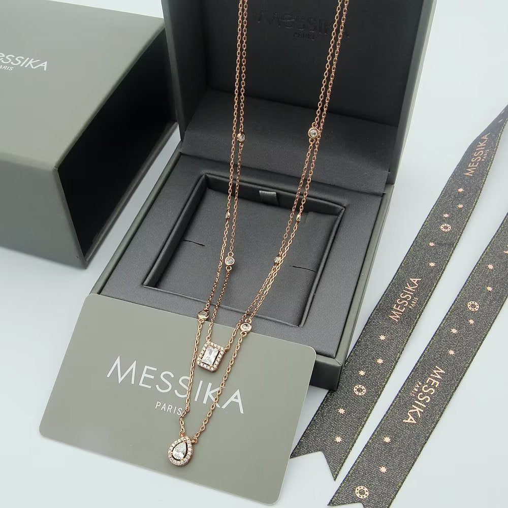 MESSIKA Crystal Gold-Tone Silver-Tone Rose Gold-Tone Necklace