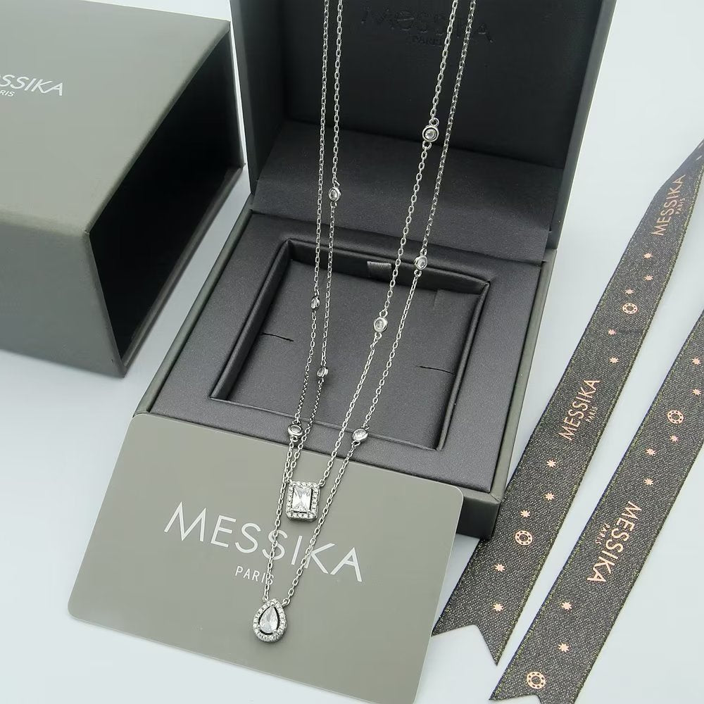 MESSIKA Crystal Gold-Tone Silver-Tone Rose Gold-Tone Necklace