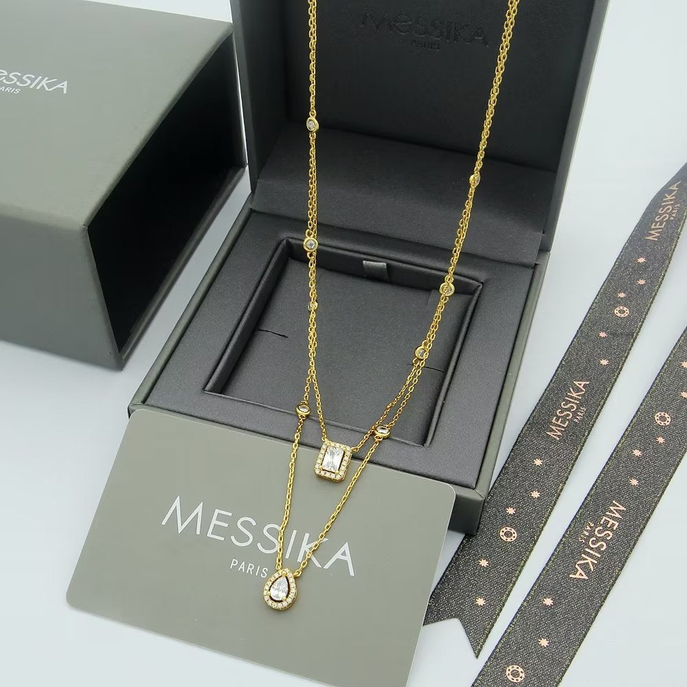 MESSIKA Crystal Gold-Tone Silver-Tone Rose Gold-Tone Necklace