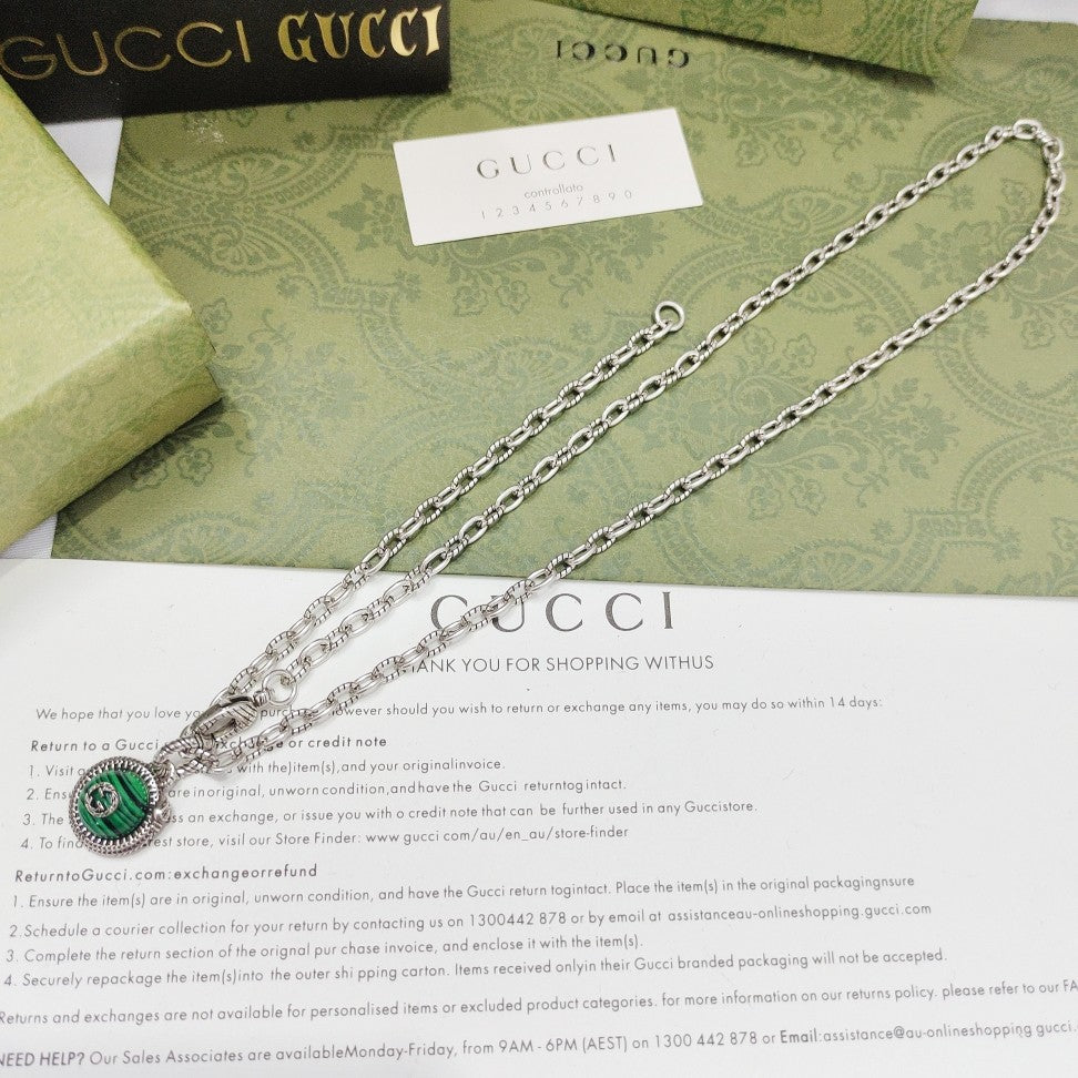 GUCCI Turquoise Interlocking-G Necklace