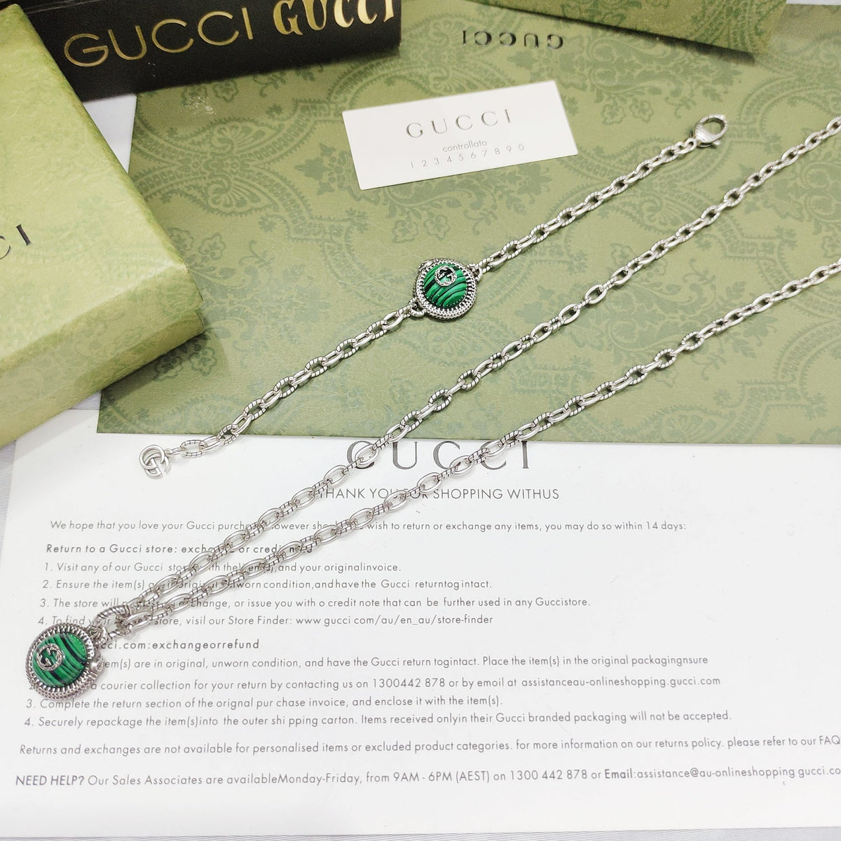GUCCI Turquoise Interlocking-G Necklace