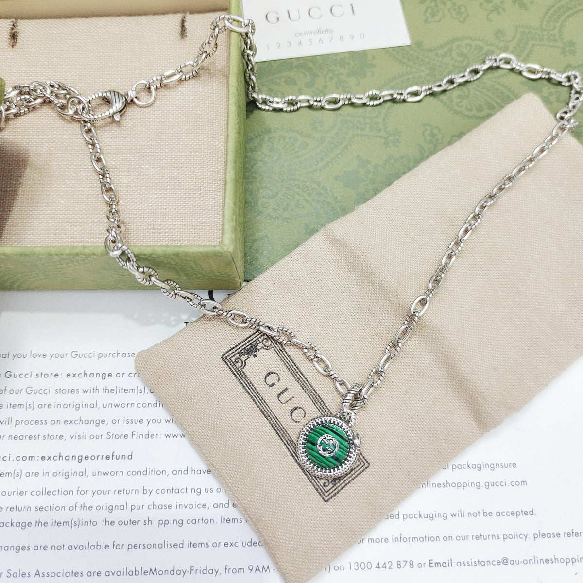 GUCCI Turquoise Interlocking-G Necklace