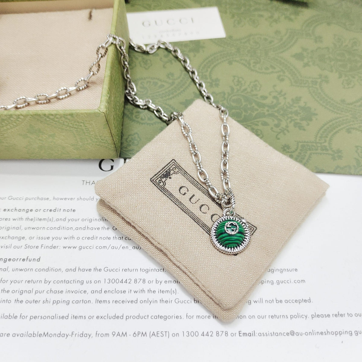 GUCCI Turquoise Interlocking-G Necklace