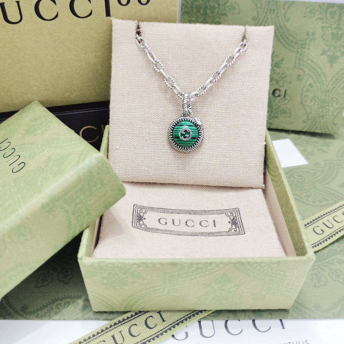 GUCCI Turquoise Interlocking-G Necklace