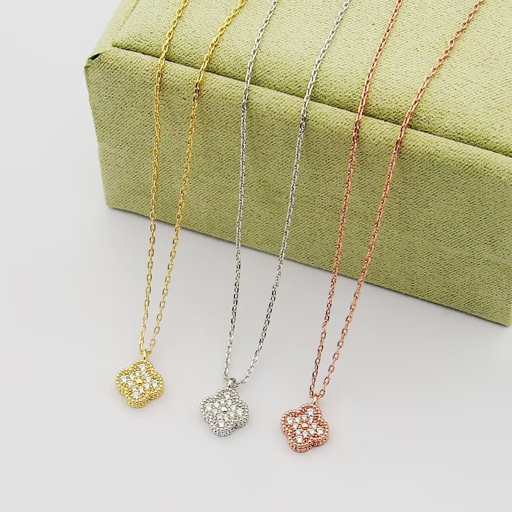 Crystal Four-Leaf Clover Necklace