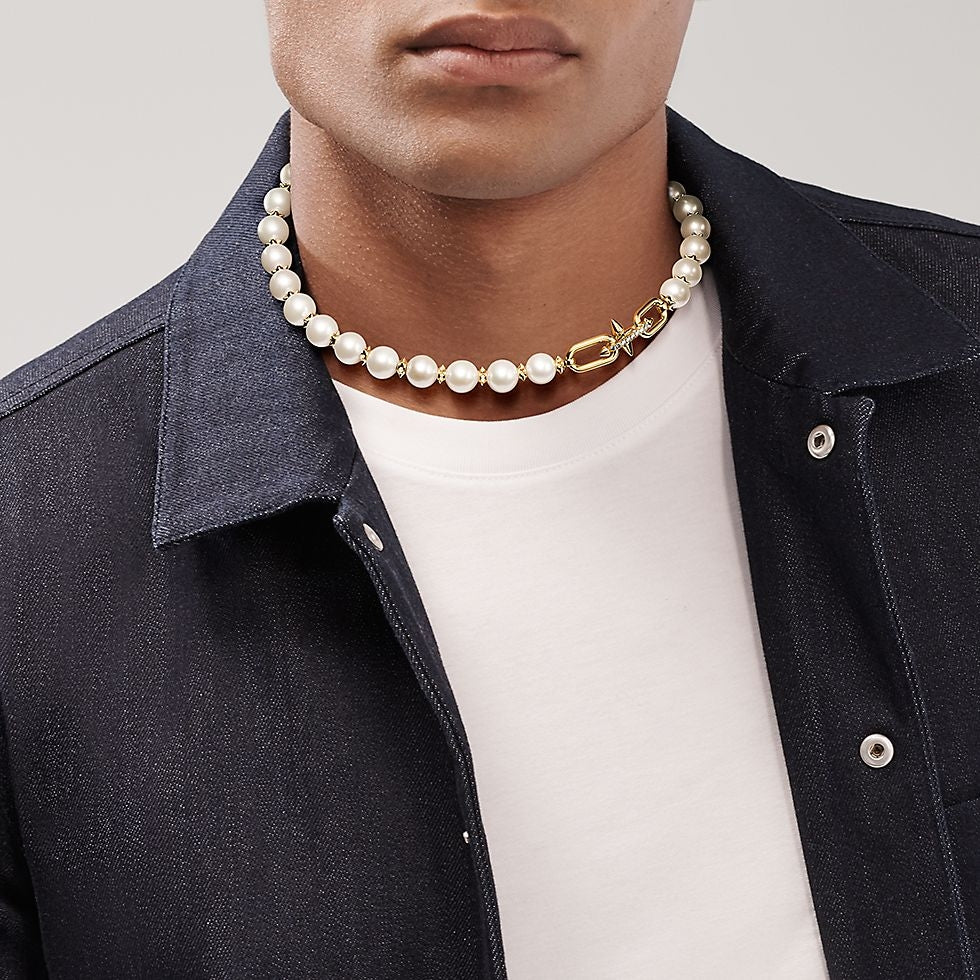 TIFFANY & CO. Pearl Gold-Tone Silver-Tone Necklace