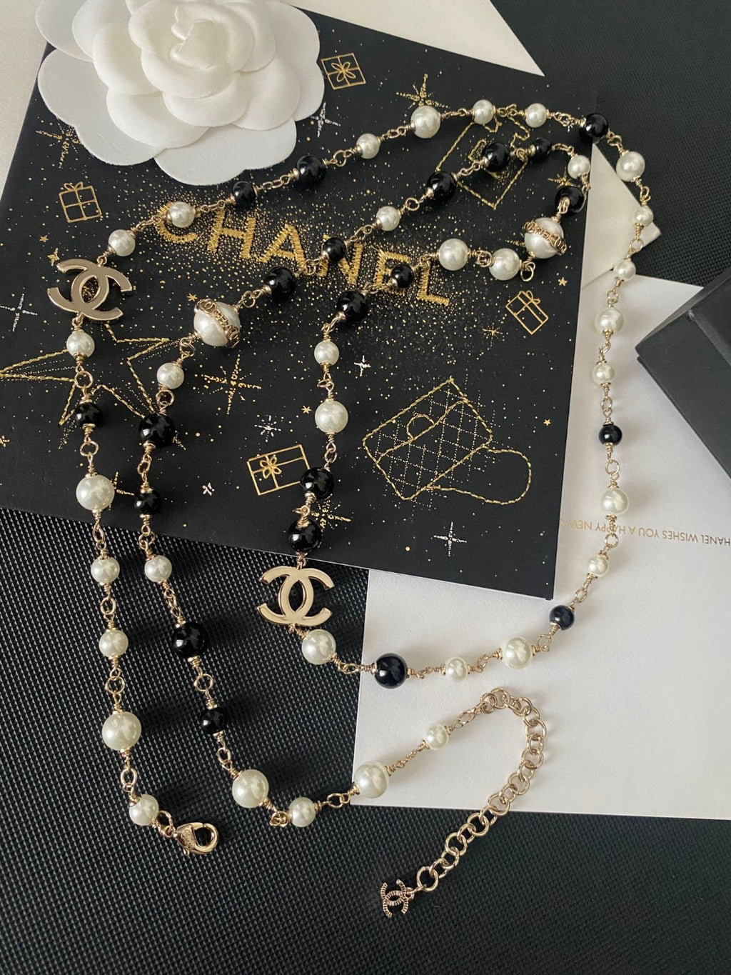 CHANEL Pearl Long Necklace