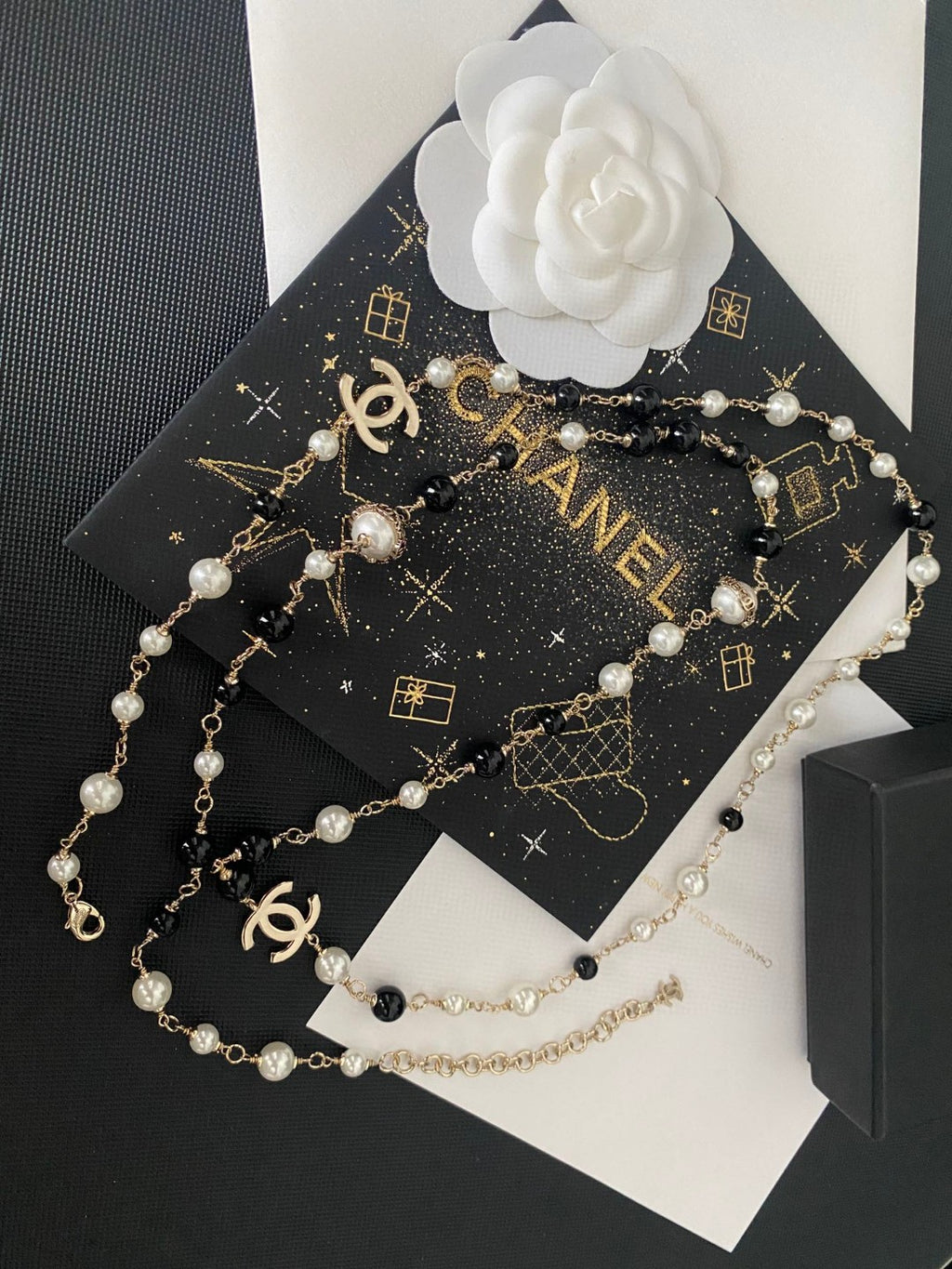 CHANEL Pearl Long Necklace