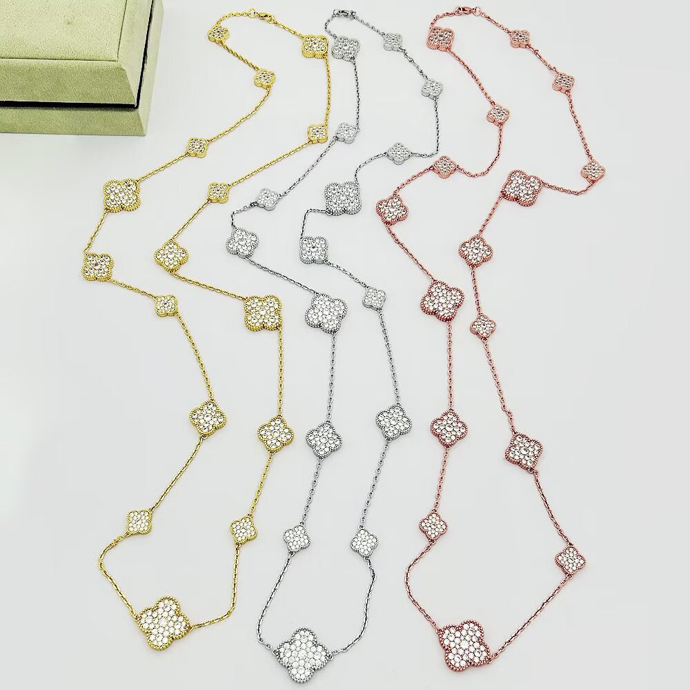 VAN CLEEF & ARPELS Crystal Four-Leaf Clover Necklace