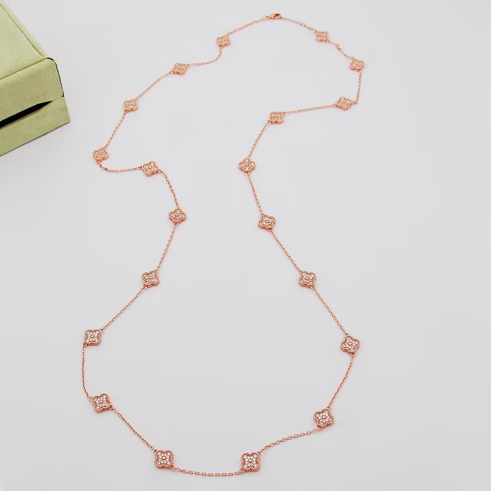 VAN CLEEF & ARPELS Crystal Four-Leaf Clover Bracelet