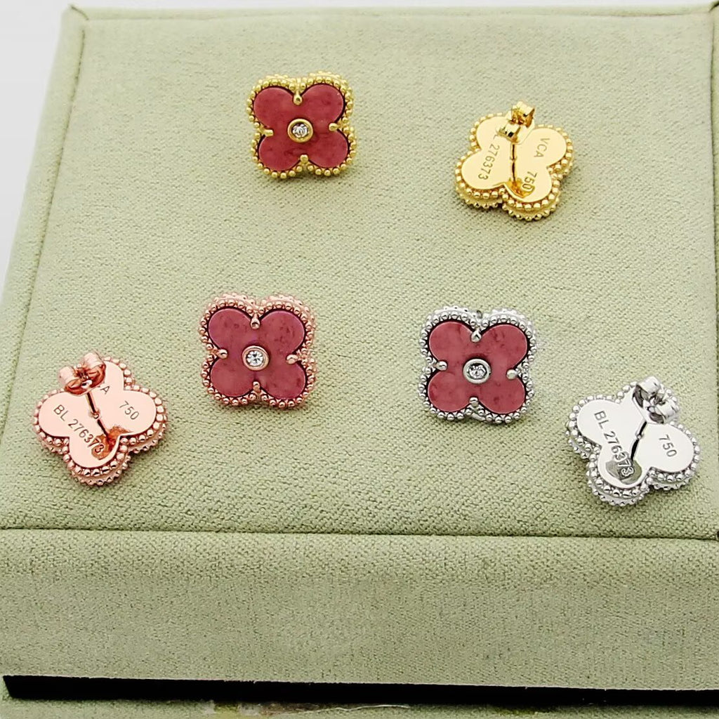 Crystal Four-Leaf Clover Earrings