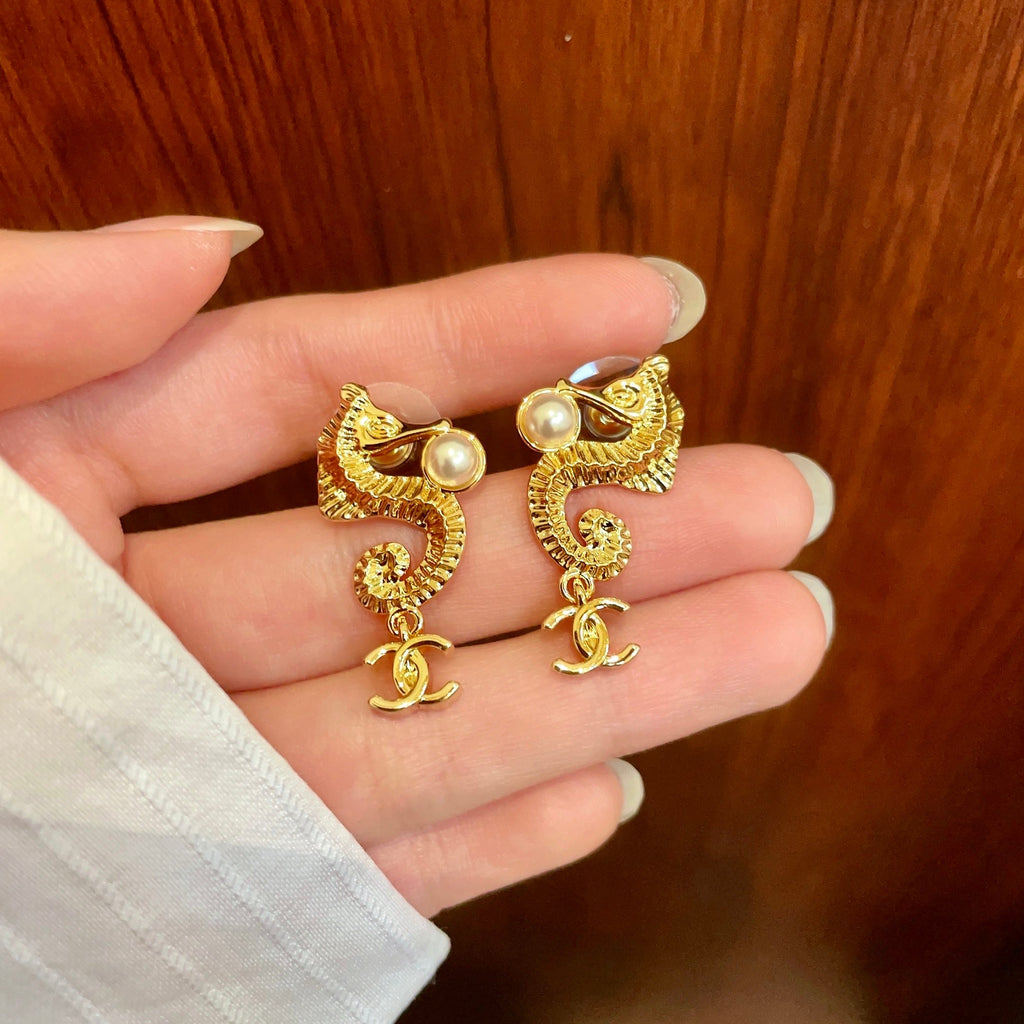 CHANEL P80 Pearl Double-C Earrings