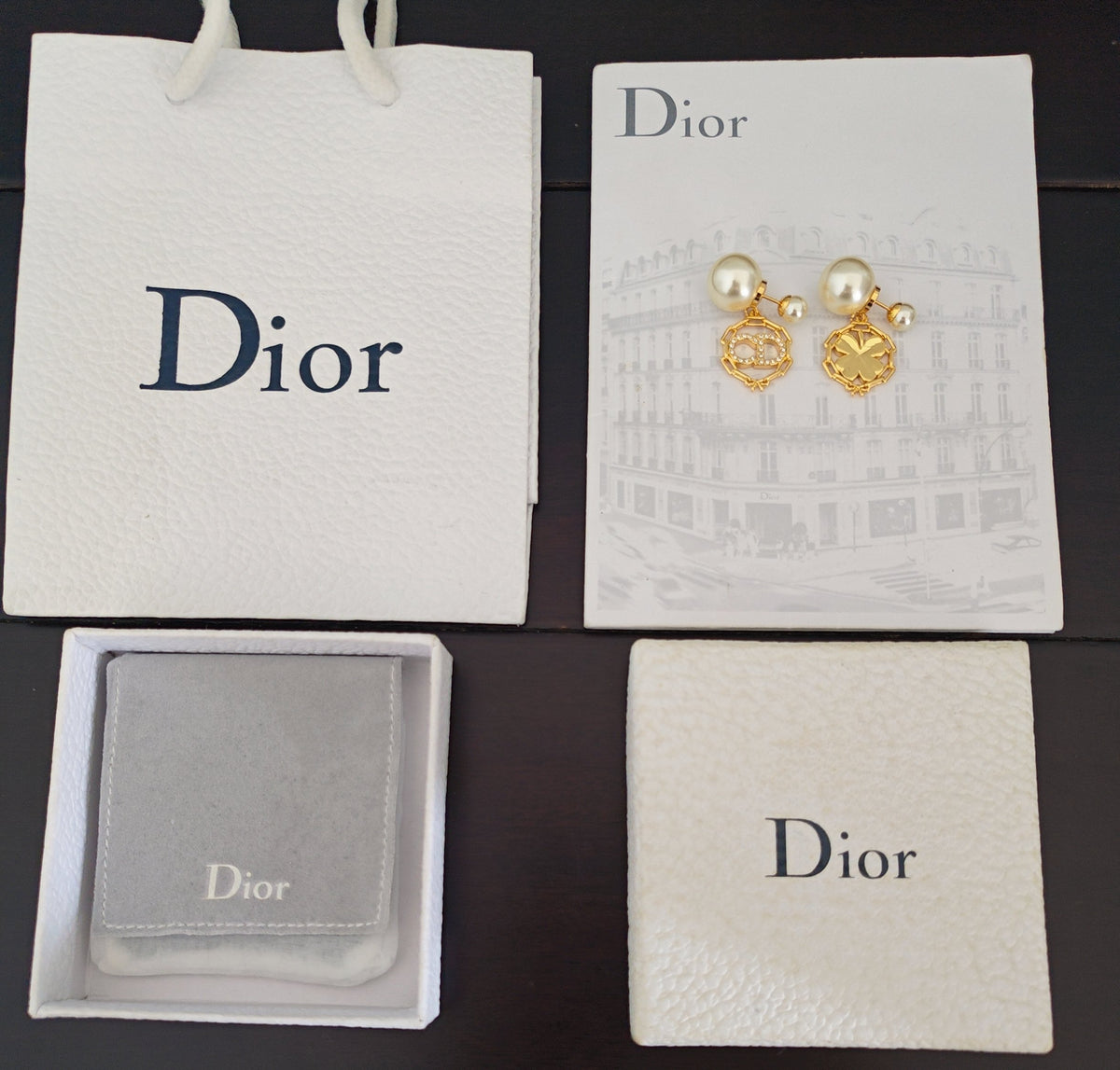 Pearl Four-Leaf Clover Earrings
