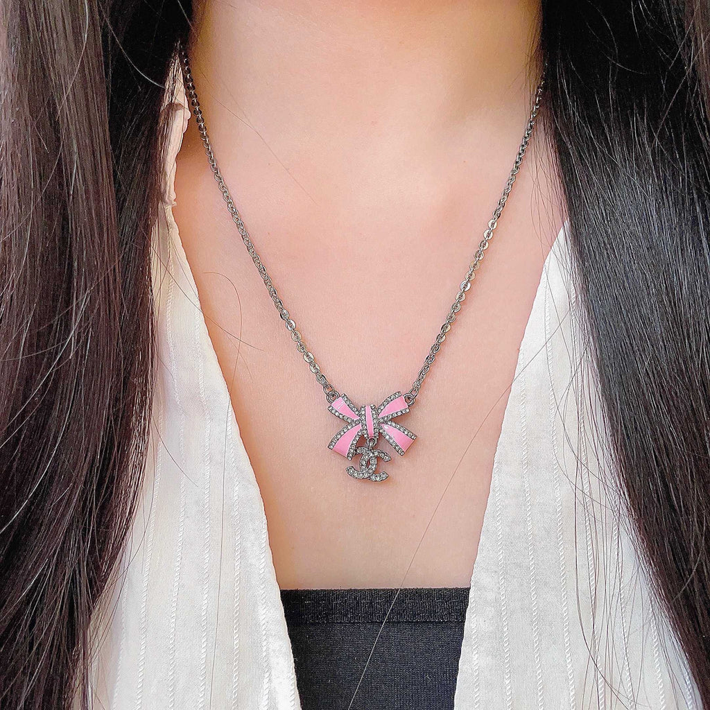 CHANEL P85 Double-C Bow Necklace