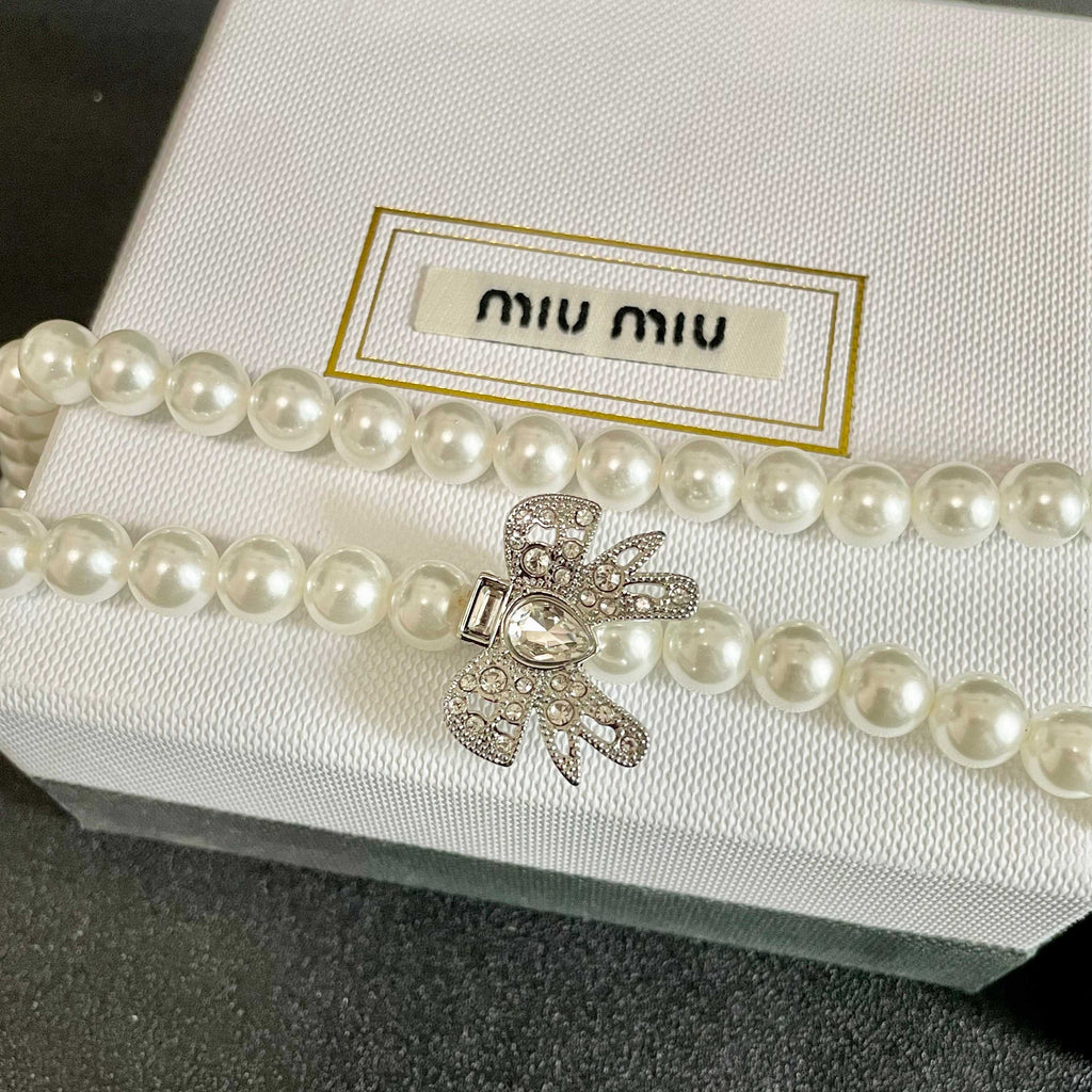 MIU MIU P80 Pearl Pendant Necklace