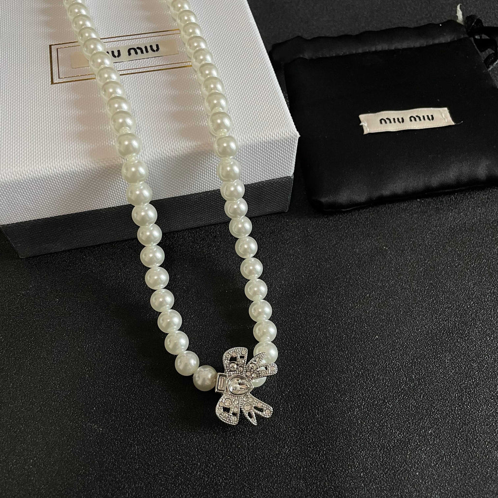 MIU MIU P80 Pearl Pendant Necklace
