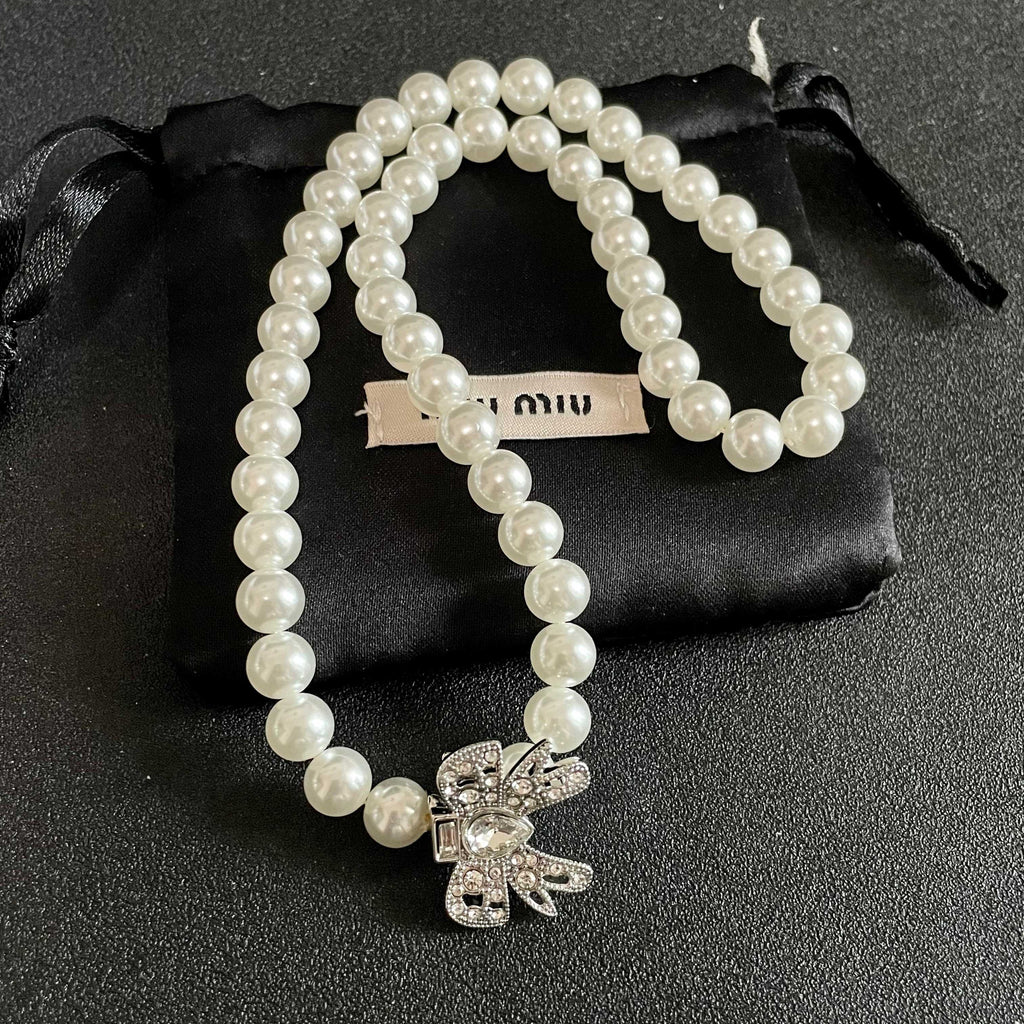 MIU MIU P80 Pearl Pendant Necklace
