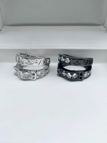 Vivienne Westwood Full-Rhinestone Letter Ring