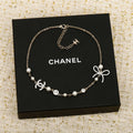 Pearl Double-C Bow Necklace