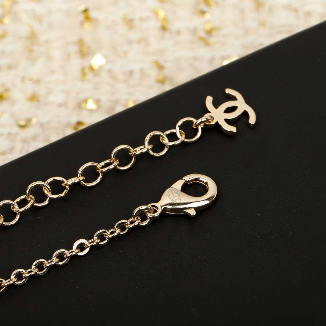 Pearl Double-C Bow Necklace