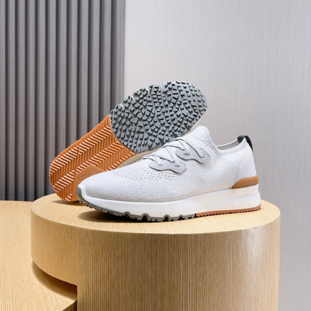 Brunello Cucinelli Men's Knit Sneakers - Style 410314