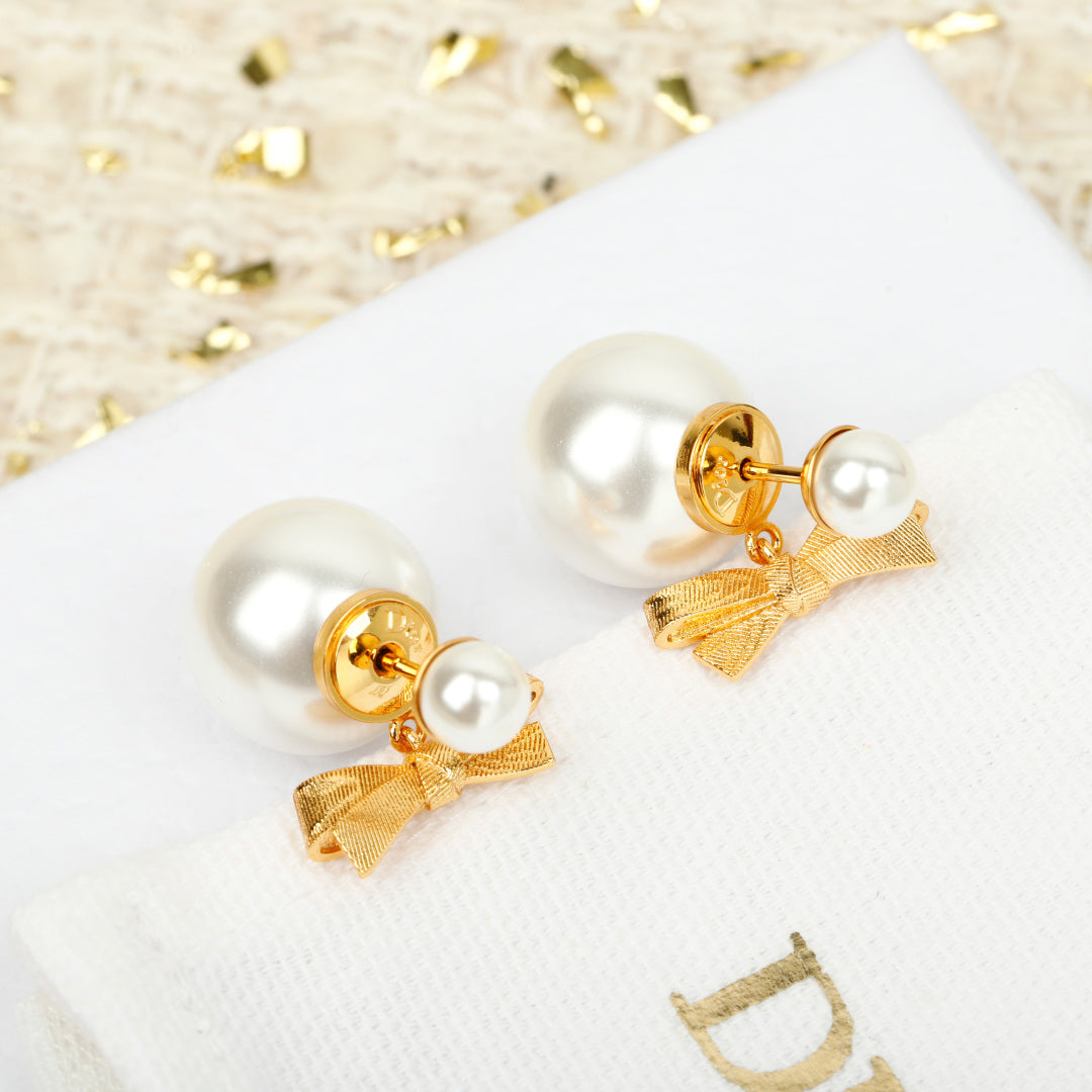 Pearl Bow Earrings