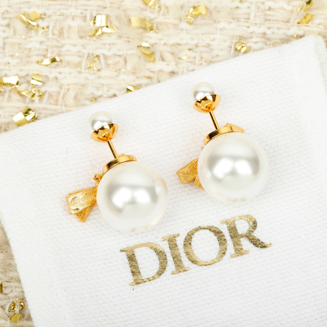 Pearl Bow Earrings