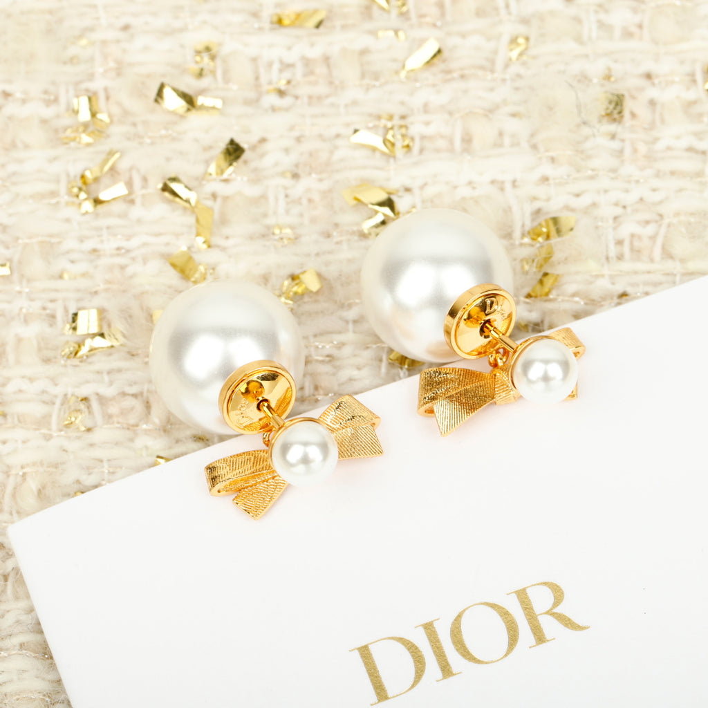 Pearl Bow Earrings