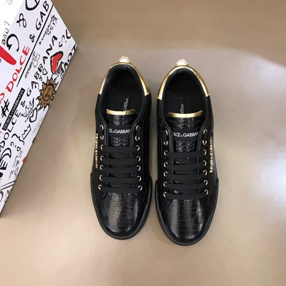 P190[玫瑰][玫瑰]，2021夏季新款Dolce＆Gabbana/顶级原单 Size：38-45 DG重工系列，进口原版鳄鱼纹牛皮，进口原版五金，精致奢华，超A级别！版型对比专柜正品，丝毫不差！ #382556 - image 1