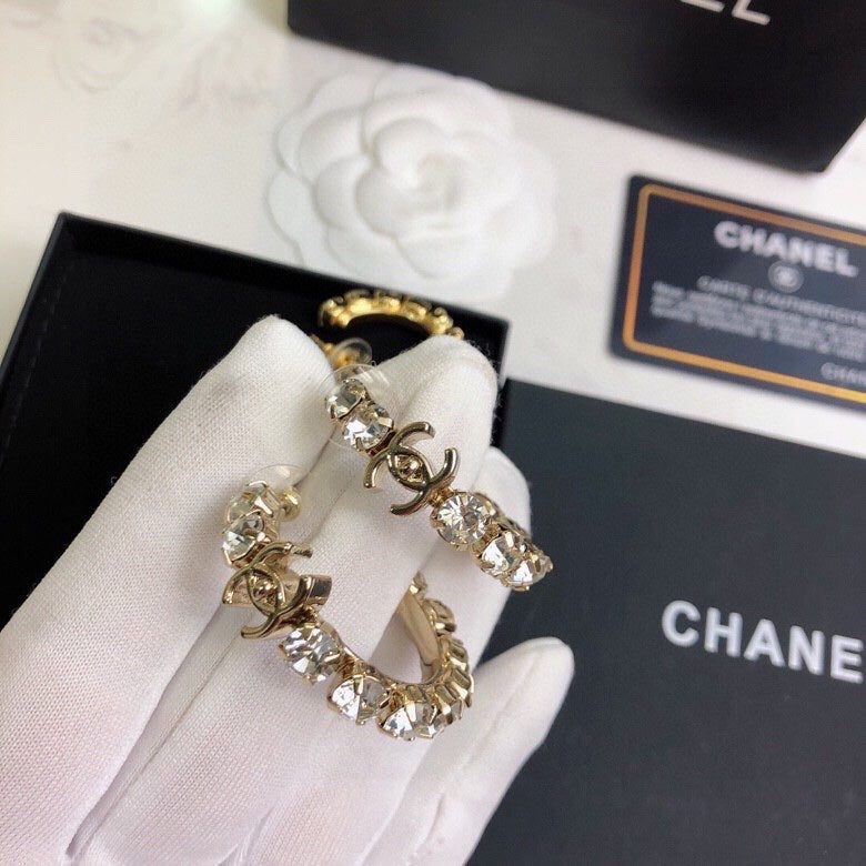 CHANEL Crystal Earrings