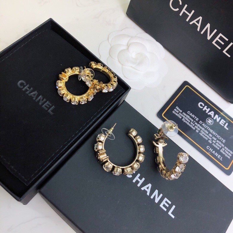CHANEL Crystal Earrings